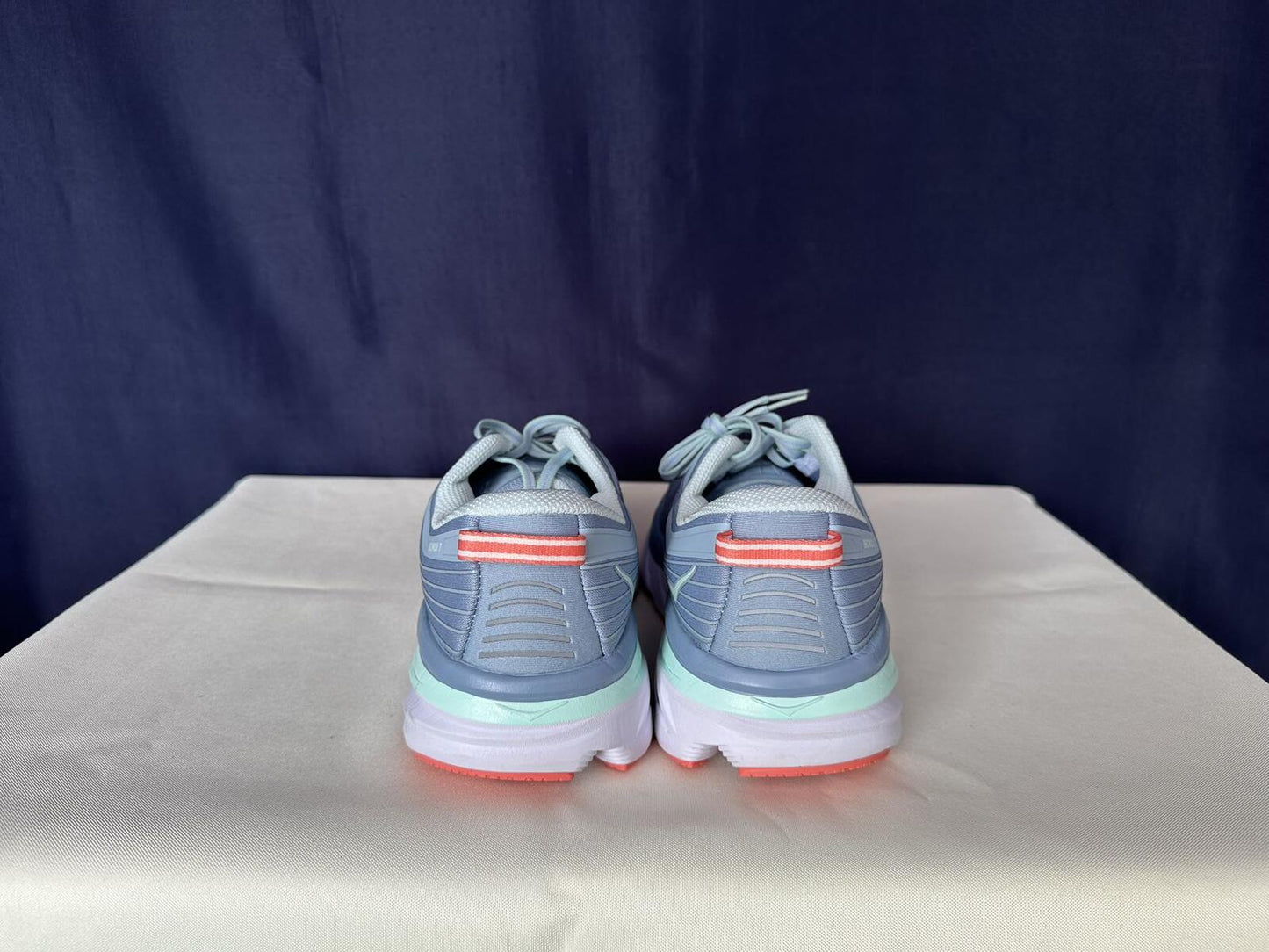 Size 11- Hoka Women Bondi 7 Blue Fog Blue Glass Sneakers