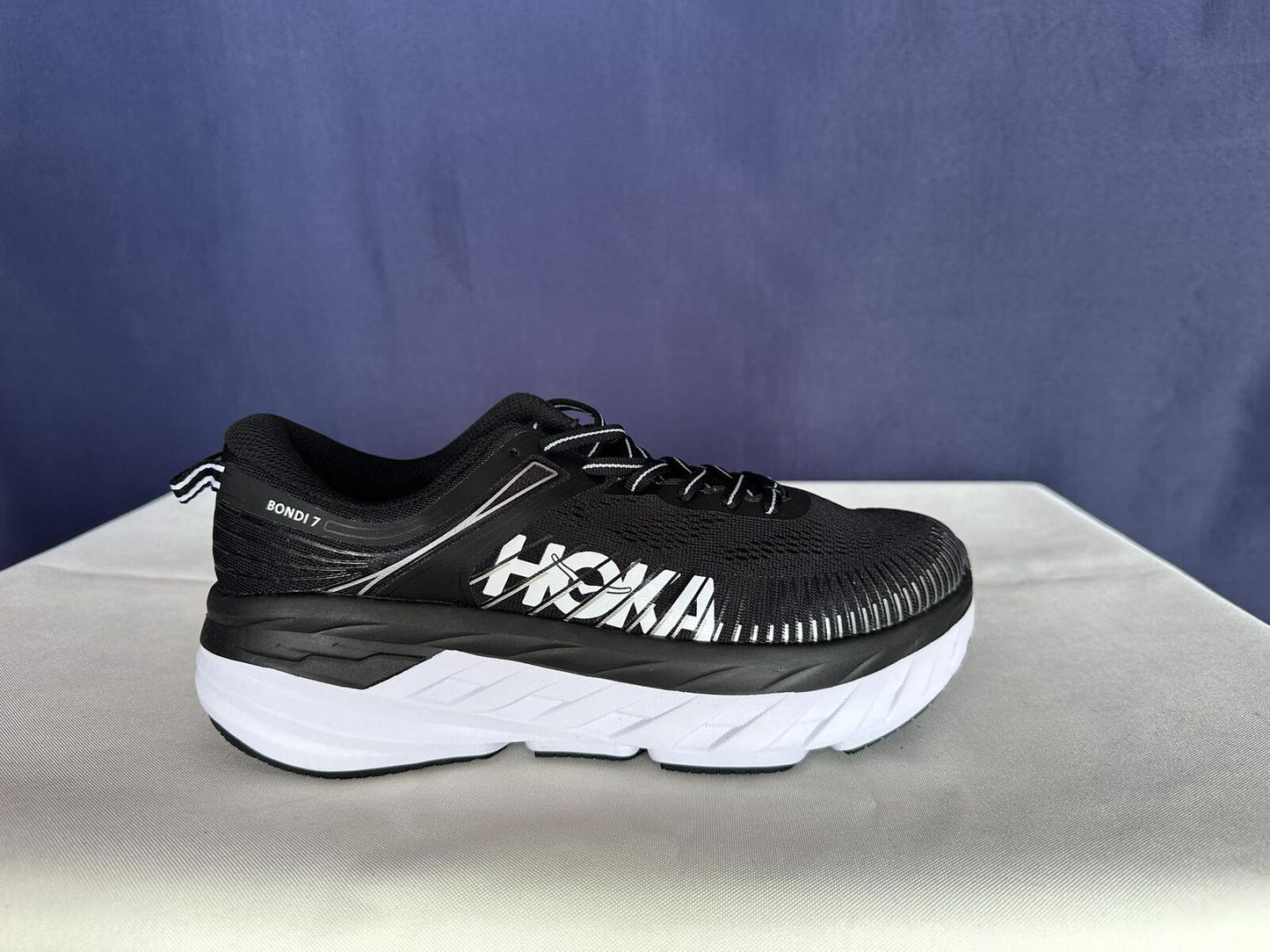 Size 8 - Hoka Women Bondi 7 Black White Running Shoes Sneaker