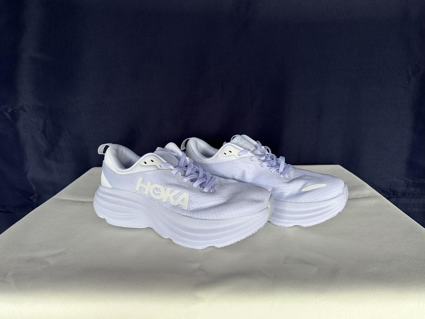 Size 8.5D- Hoka Men Bondi 8 White/White Mens Sneakers Shoes