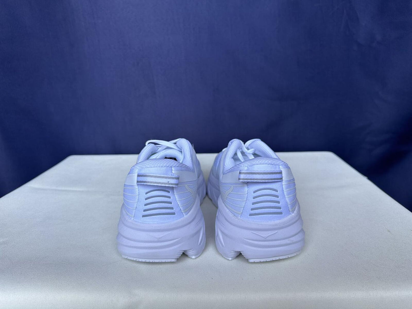 Size 9- Hoka Women Bondi 7 White White Trainer Sneakers Shoes