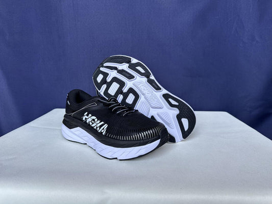 Size 7.5- Hoka Women Bondi 7 Black White Running Shoes Sneaker