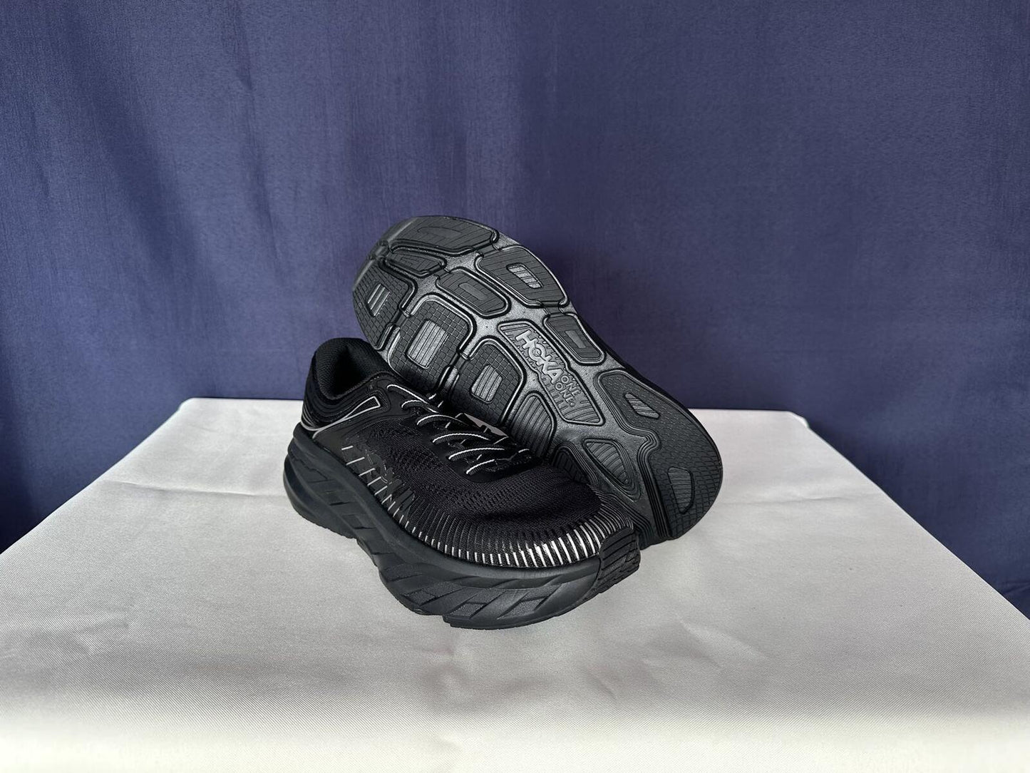 Size 10- Hoka Women Bondi 7 Black Black Running Shoes Sneakers