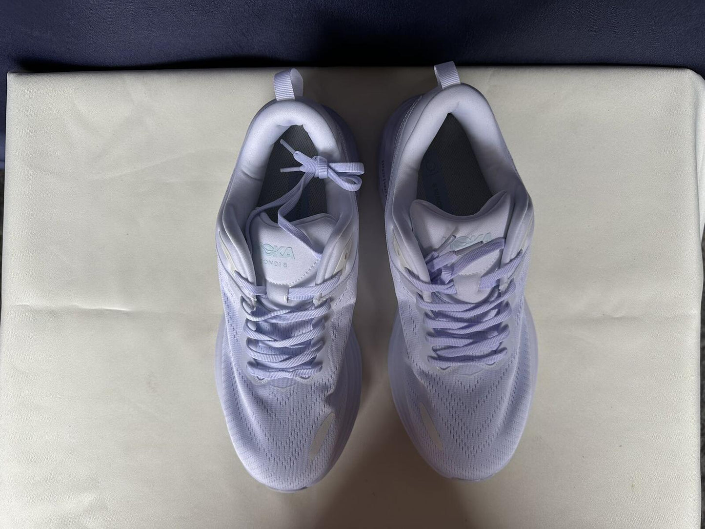 Size 11D - Hoka Men Bondi 8 White White Sneakers Shoes