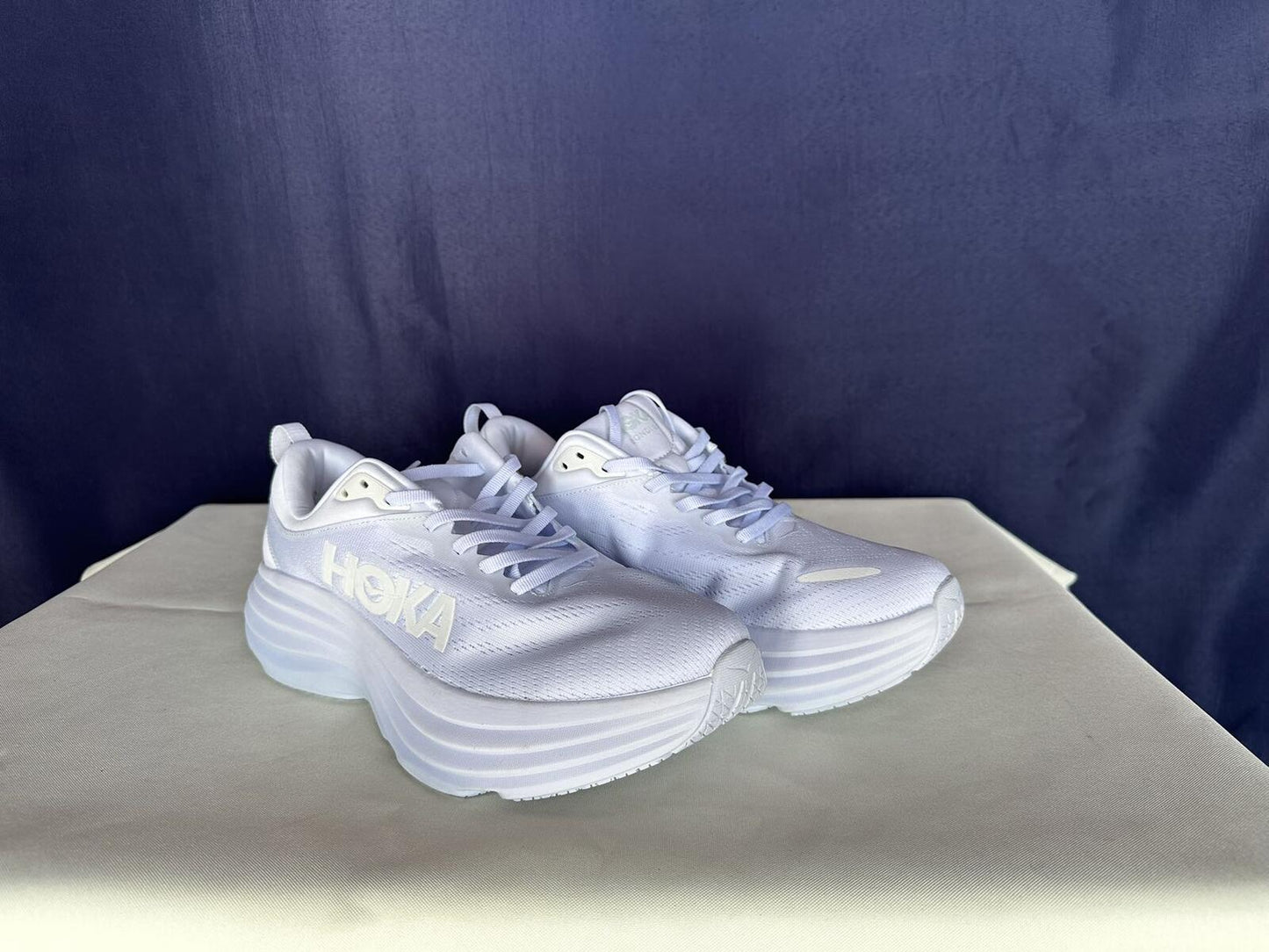 Size 10.5B - Hoka Women Bondi 8 White/White Womens Sneakers Shoes