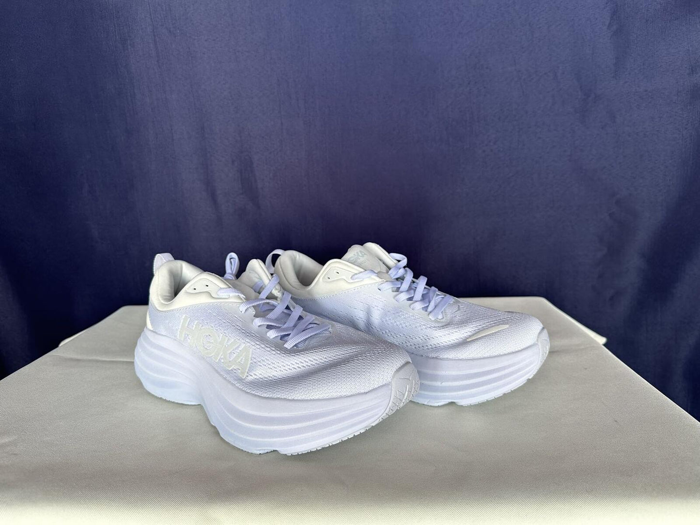 Size 10.5B - Hoka Women Bondi 8 White/White Womens Sneakers Shoes