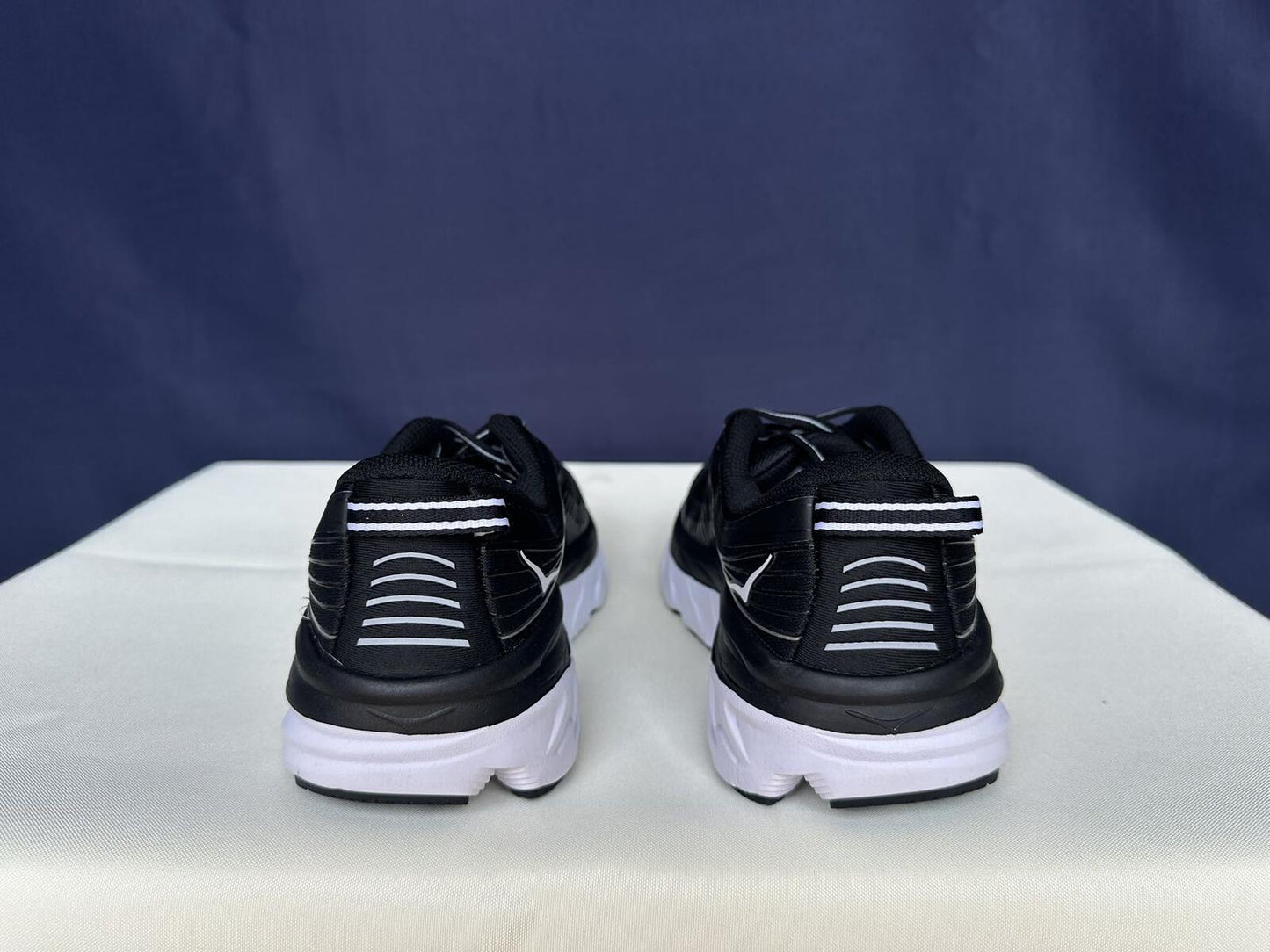 Size 8- Hoka Women Bondi 7 Black White Running Shoes Sneaker