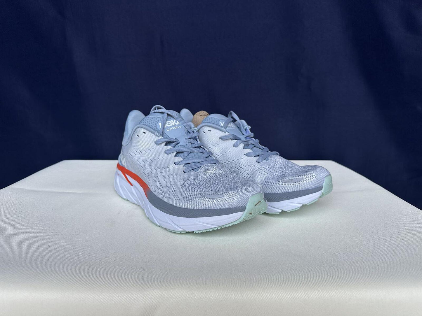 Size 10B-Hoka Women Clifton 8 Blue Fog/Plein Air Sneakers Shoes