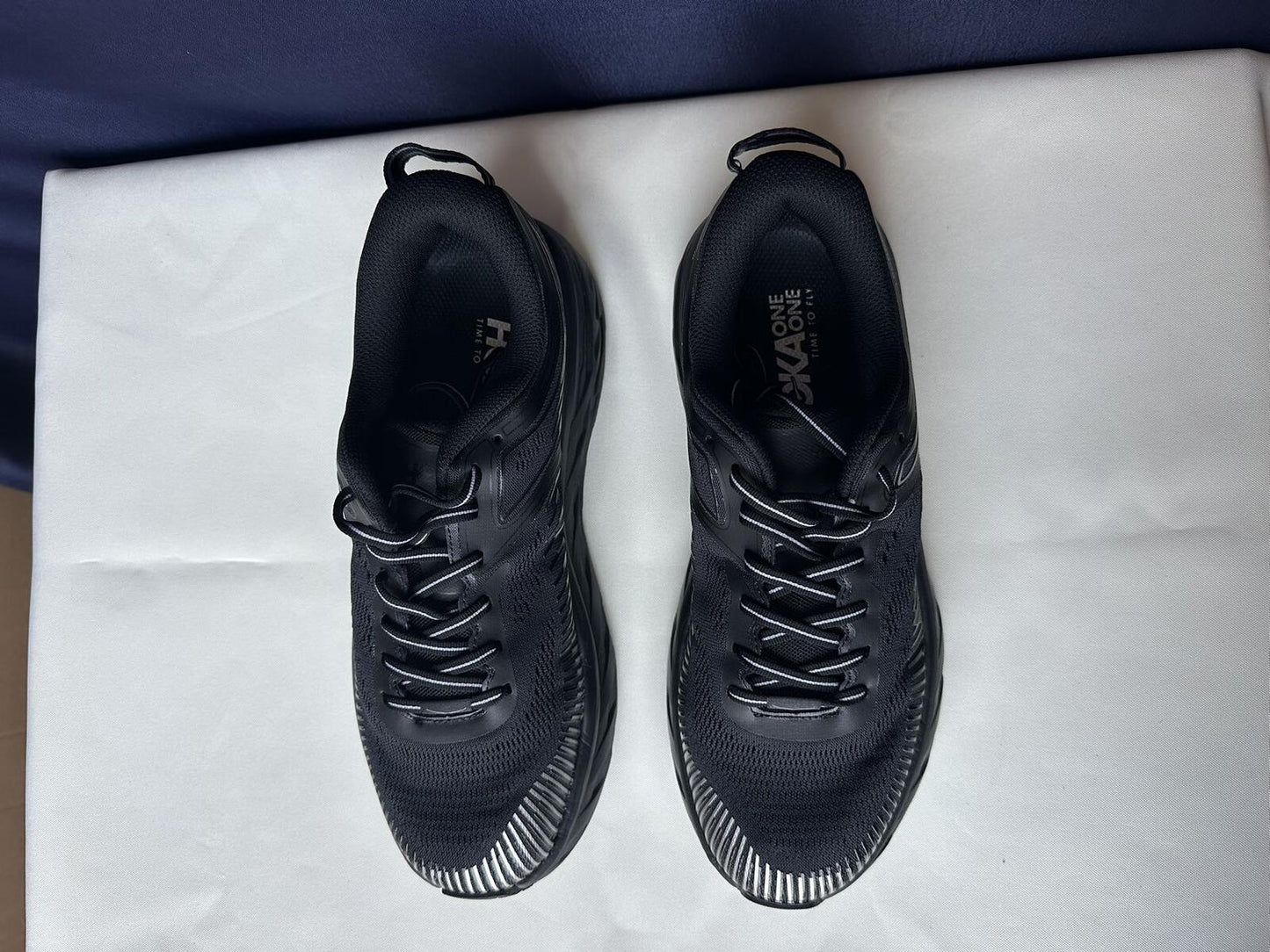 Size 11- Hoka Women Bondi 7 Black Black Running Shoes Sneakers