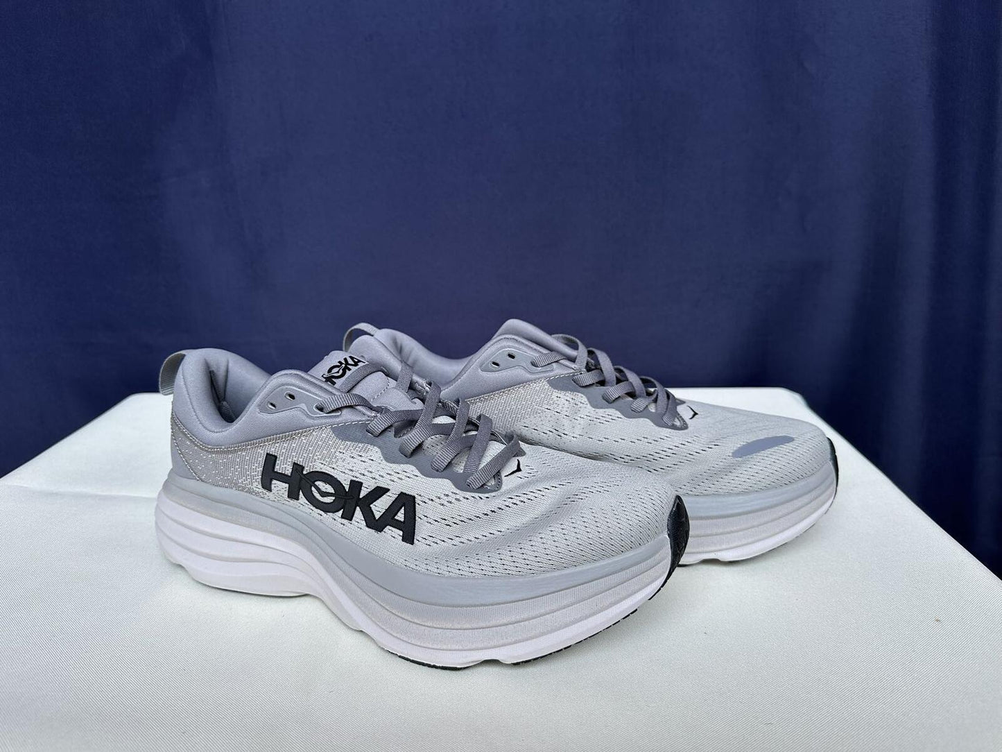 Size 9.5D - Hoka Men Bondi 8 Sharkskin Harbor Mist Sneakers