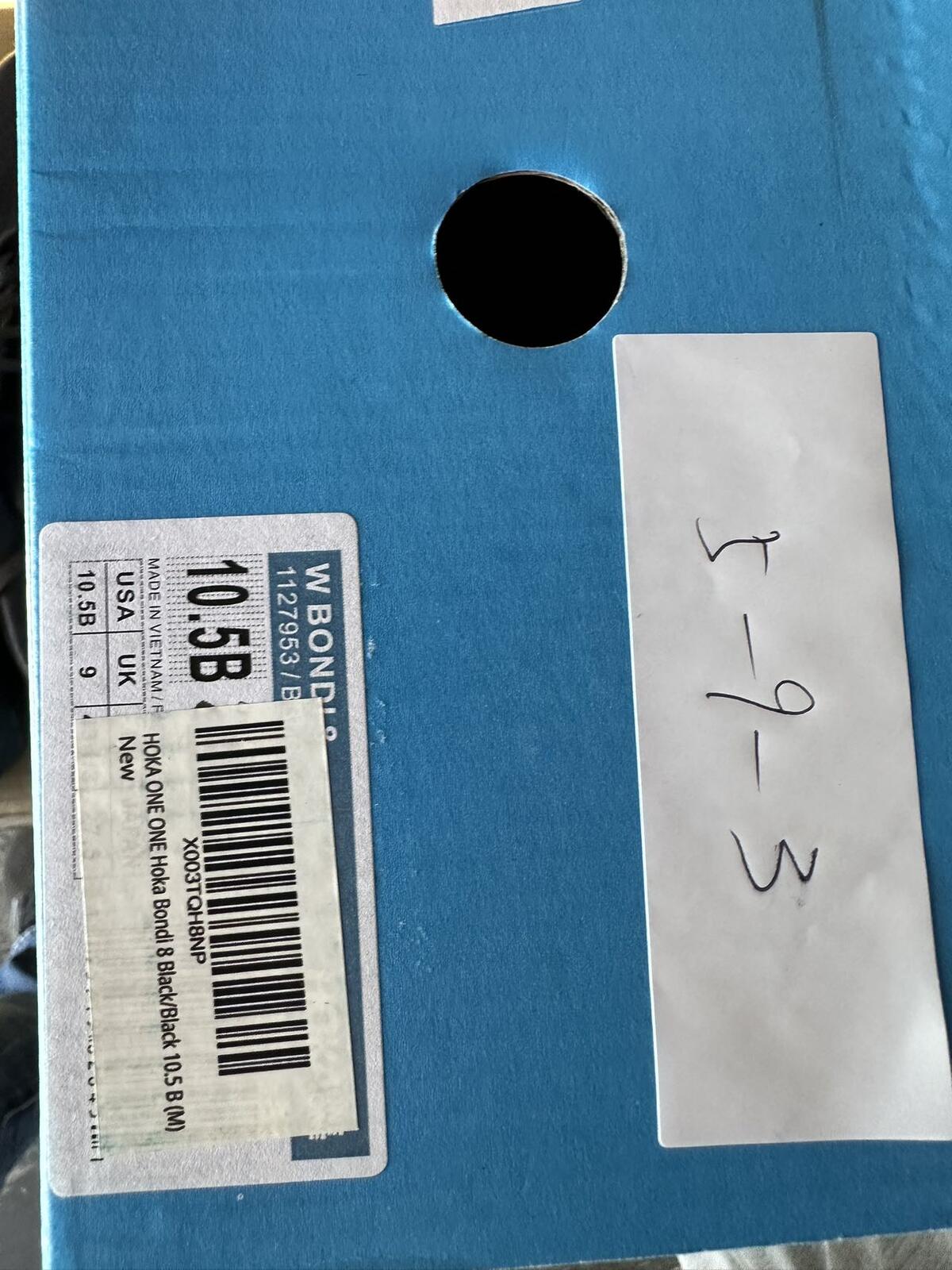 Size 10.5B - Hoka Women Bondi 8 Black Running Shoes Sneakers