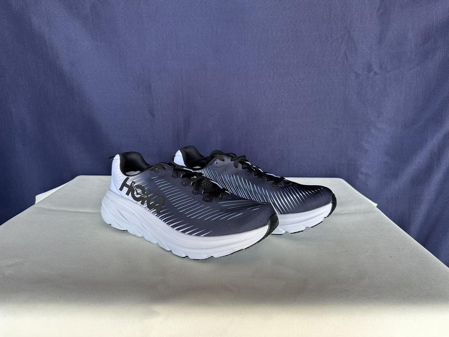 Size 10.5B - Hoka Women Rincon 3 Black/White Mens Sneakers Shoes