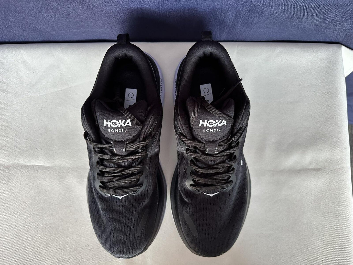 Size 10D - Hoka Men Bondi 8 Black/White Mens Sneakers Shoes
