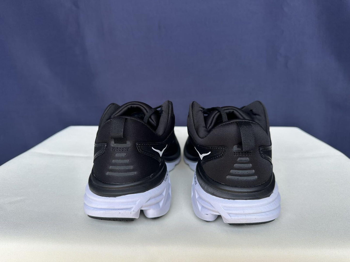 Size 10D- Hoka Men Bondi 8 Black/White Mens Sneakers Shoes