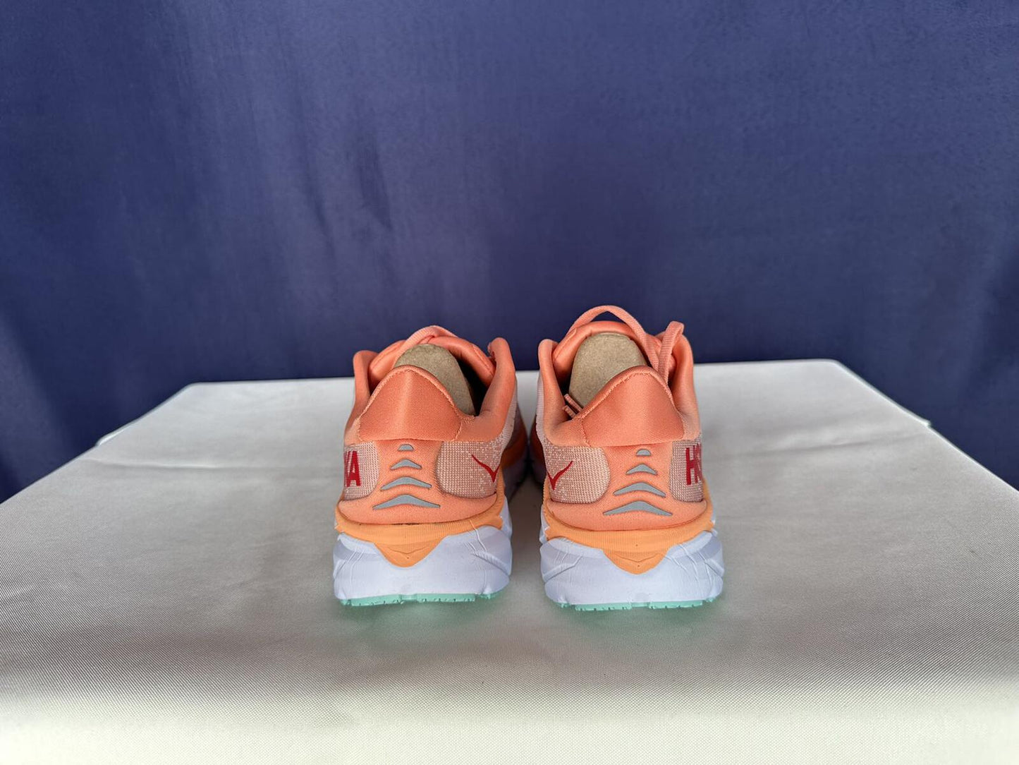 Size 6B - Hoka Women Clifton 8 Cantaloupe/Silver Peony Run Sneakers Shoes