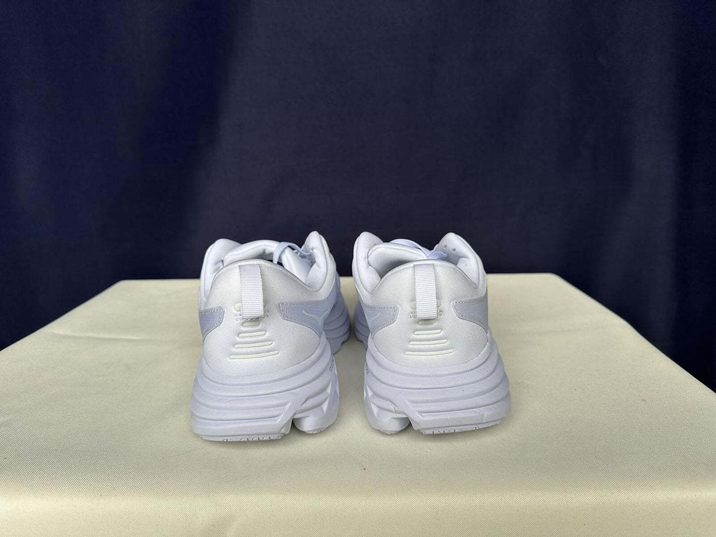 Size 11D - Hoka Men Bondi 8 White White Sneakers Shoes