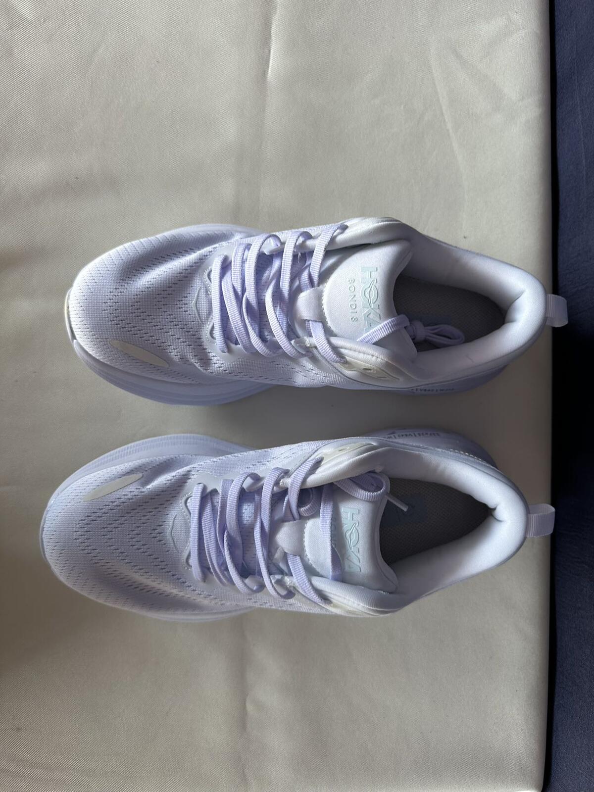 Size 8D - Hoka Men Bondi 8 White/White Mens Sneakers Shoes