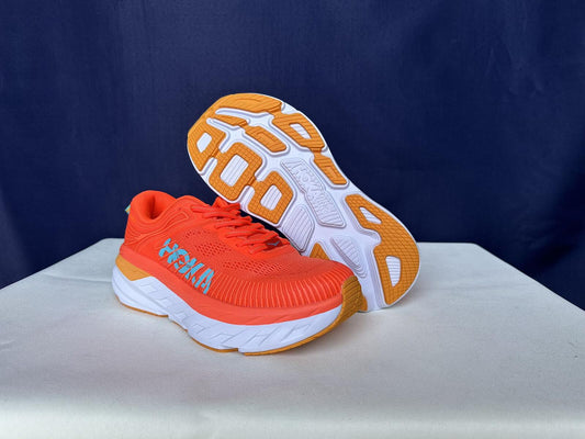 Size 9.5- Hoka Women Bondi 7 Camellia/Coastal Shade Sneakers