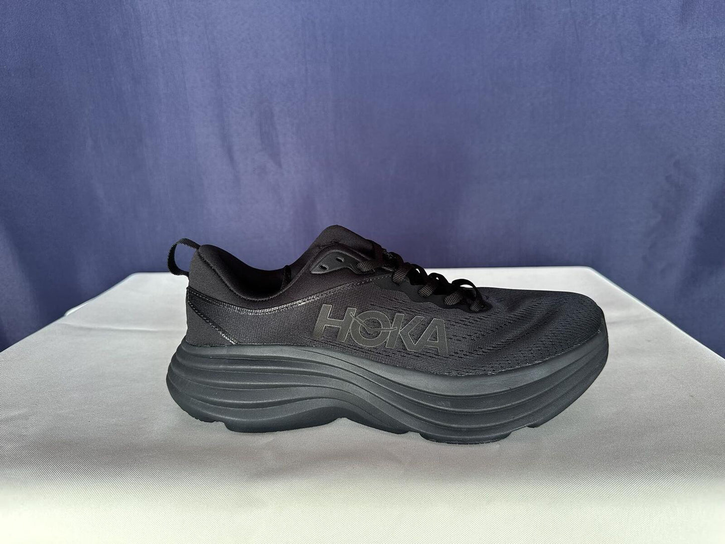 Size 10.5B - Hoka Women Bondi 8 Black Running Shoes Sneakers