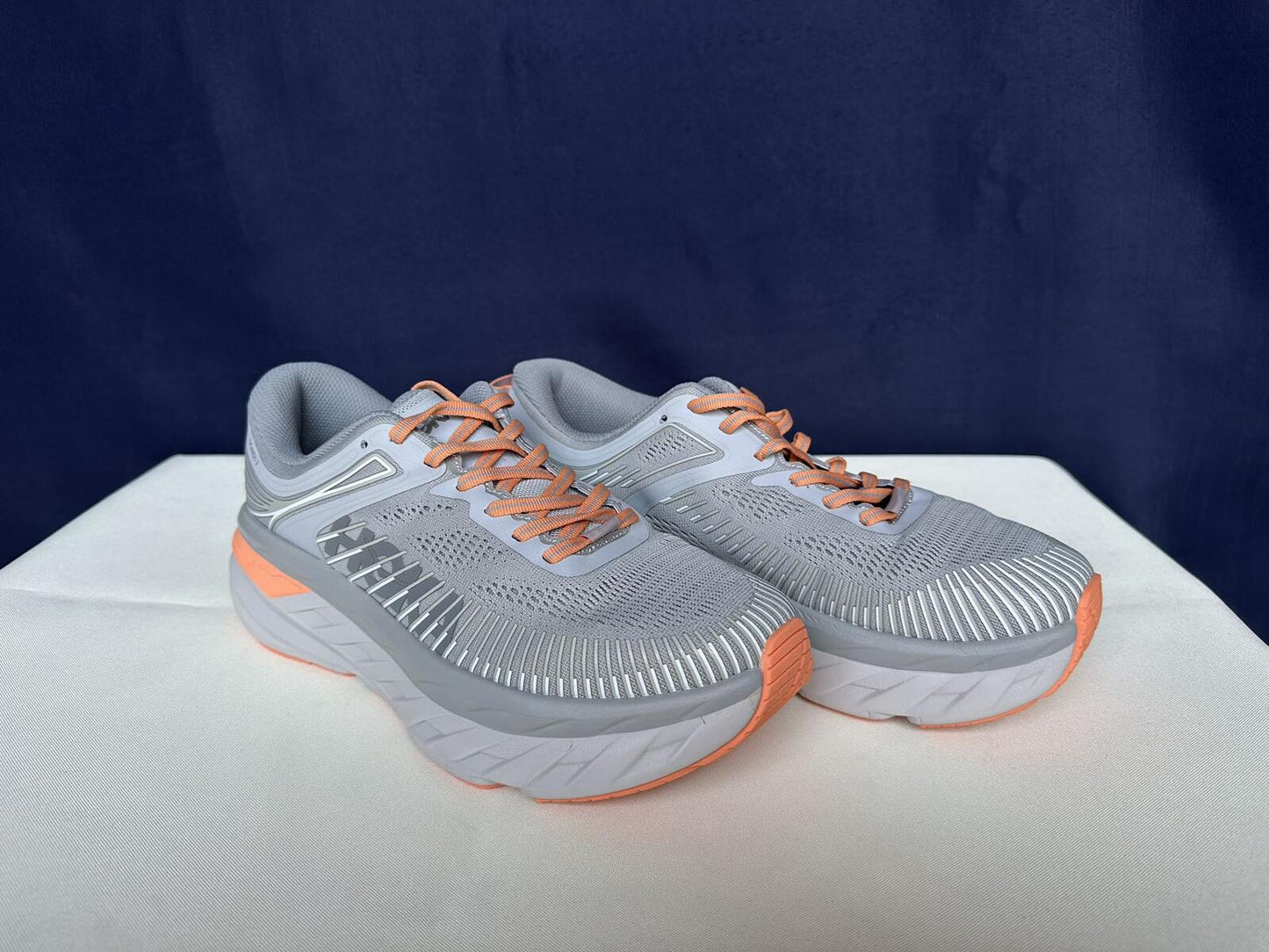 Size 9.5- Hoka Women Bondi 7 Harbor Mist Sharkskin Sneakers