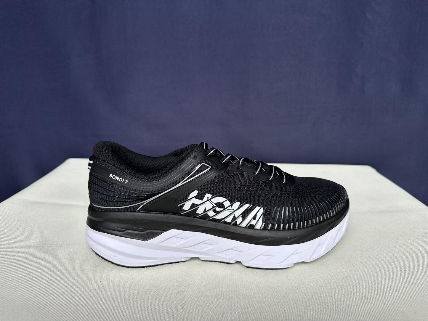 Size 10- Hoka Women Bondi 7 Black White Running Shoes Sneaker