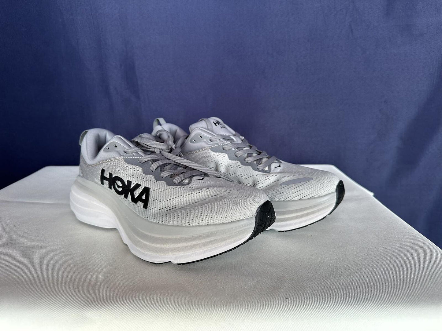 Size 10D - Hoka Men Bondi 8 Sharkskin Harbor Mist Sneakers