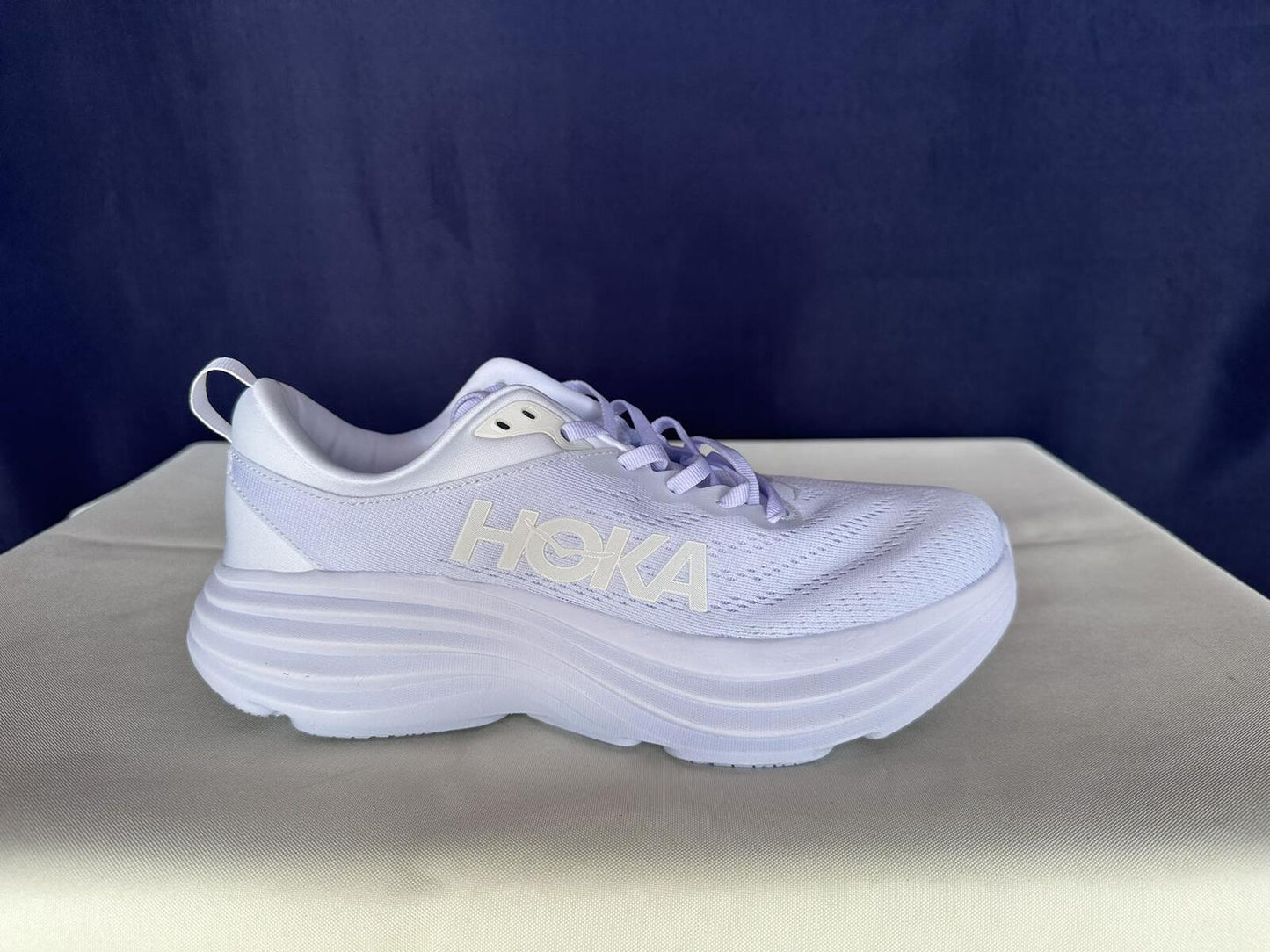Size 9.5D - Hoka Men Bondi 8 White/White Mens Sneakers Shoes