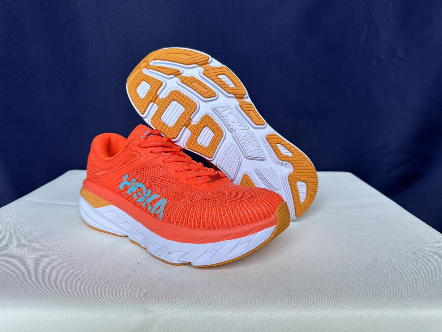 Size 10B- Hoka Women Bondi 7 Camellia/Coastal Shade Sneakers