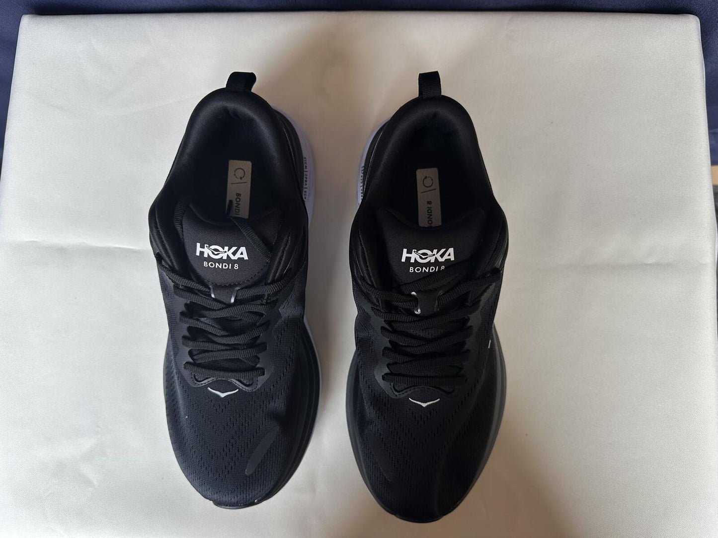Size 10.5D- Hoka Men Bondi 8 Black/White Mens Sneakers Shoes