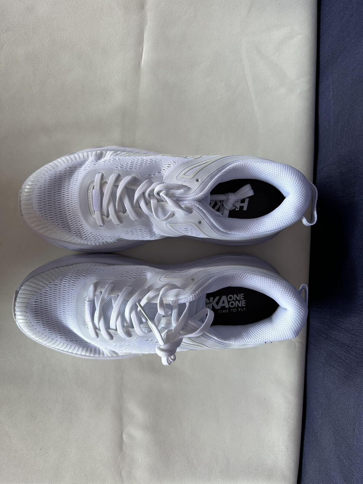 Size 9.5 - Hoka Women Bondi 7 White White Trainer Sneakers Shoes