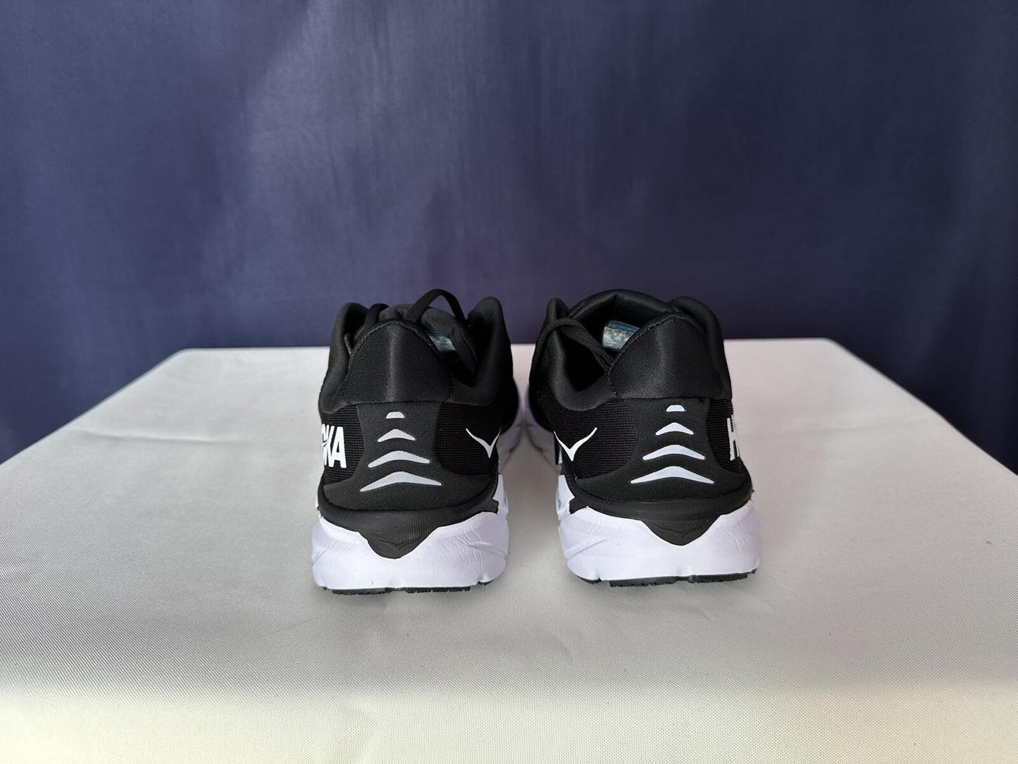 Size 9.5B - Hoka Women Clifton 8 Black White Run Sneakers Shoes