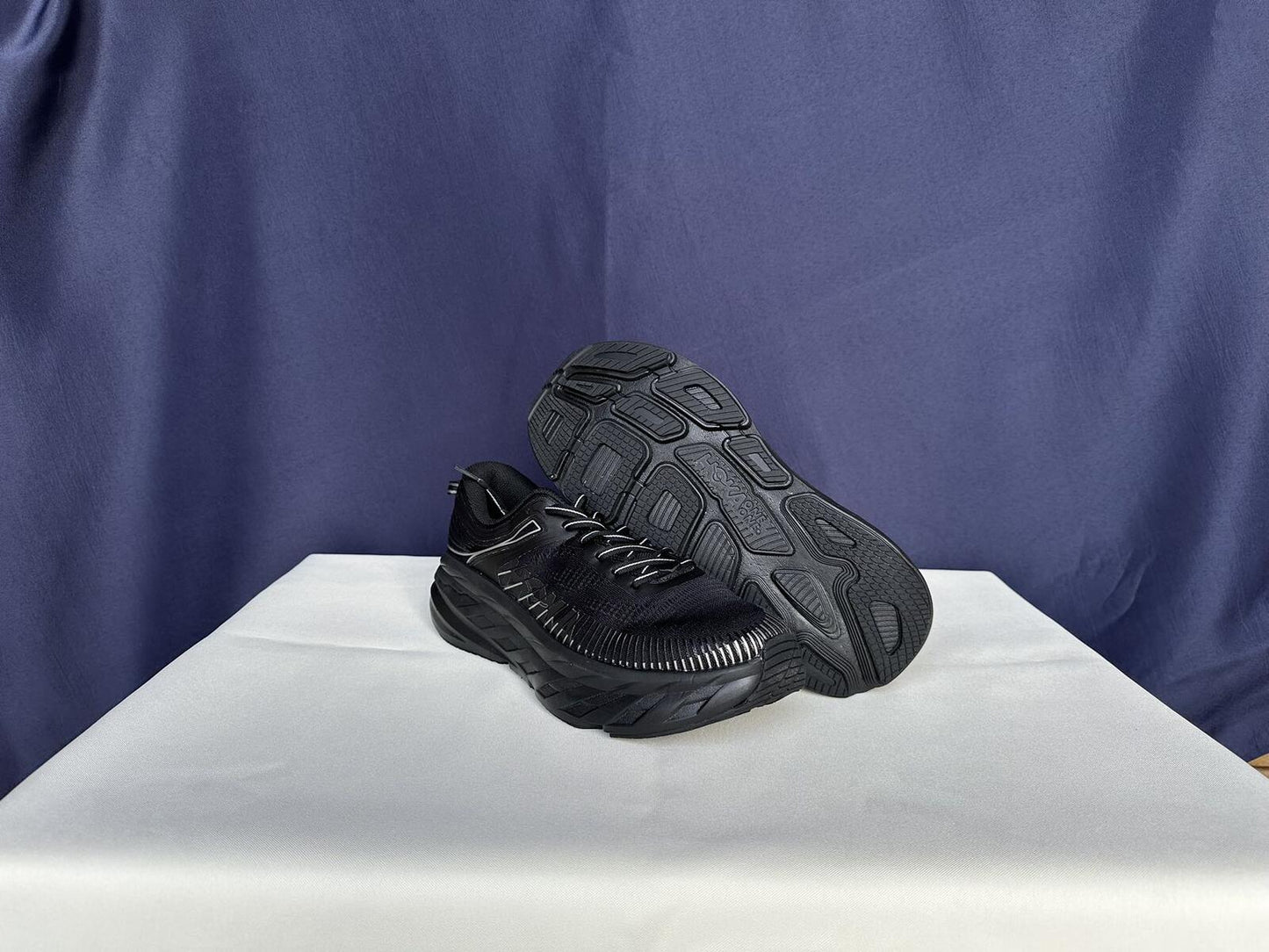 Size 11- Hoka Women Bondi 7 Black Black Running Shoes Sneakers