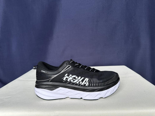 Size 10.5 - Hoka Women Bondi 7 Black White Running Shoes Sneaker