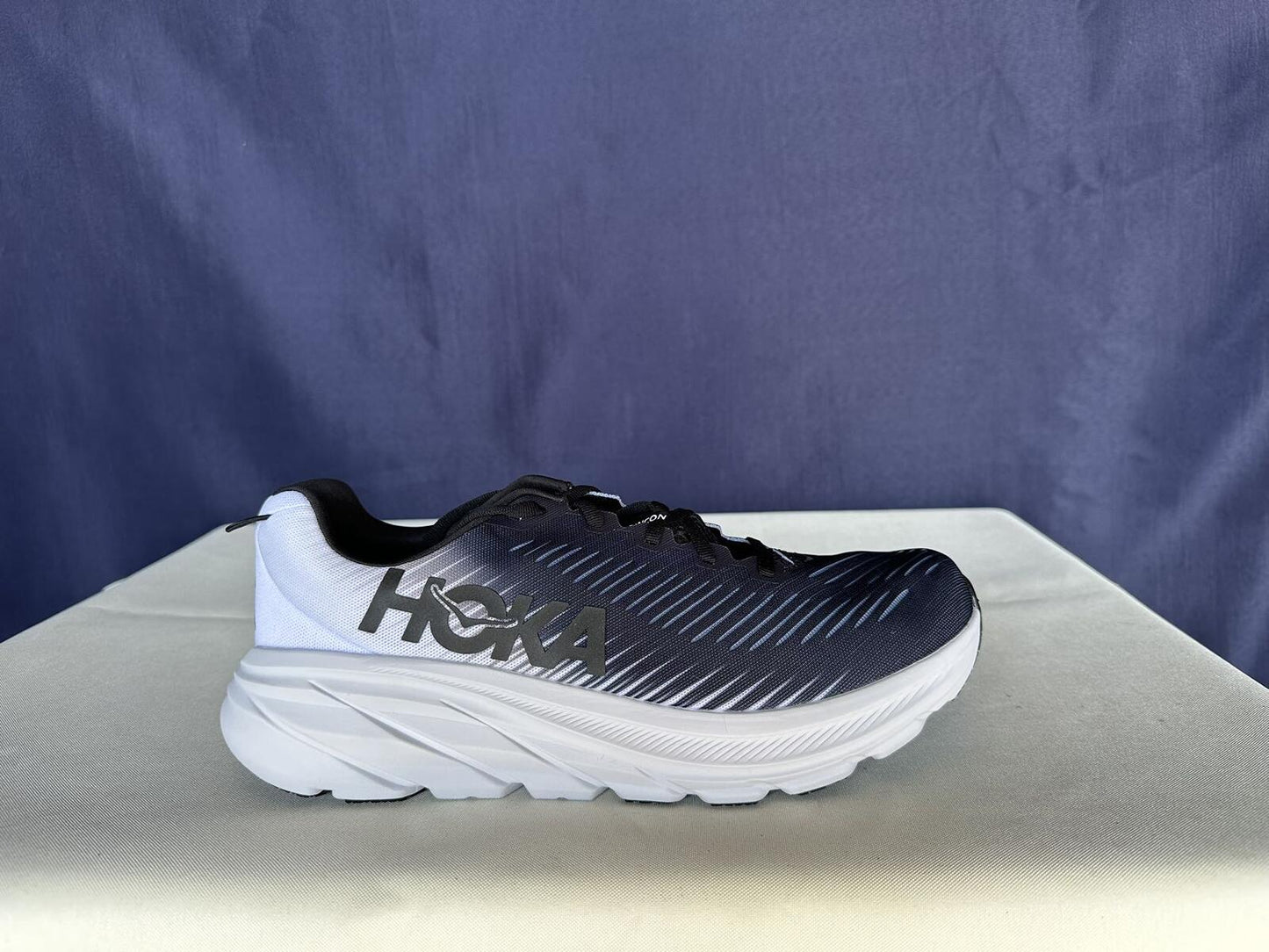 Size 10.5B - Hoka Women Rincon 3 Black/White Mens Sneakers Shoes