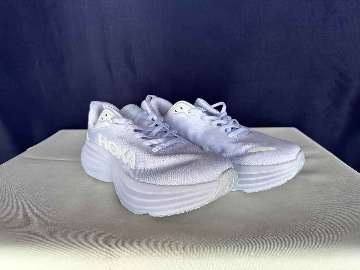 Size 10.5B - Hoka Women Bondi 8 White/White Womens Sneakers Shoes