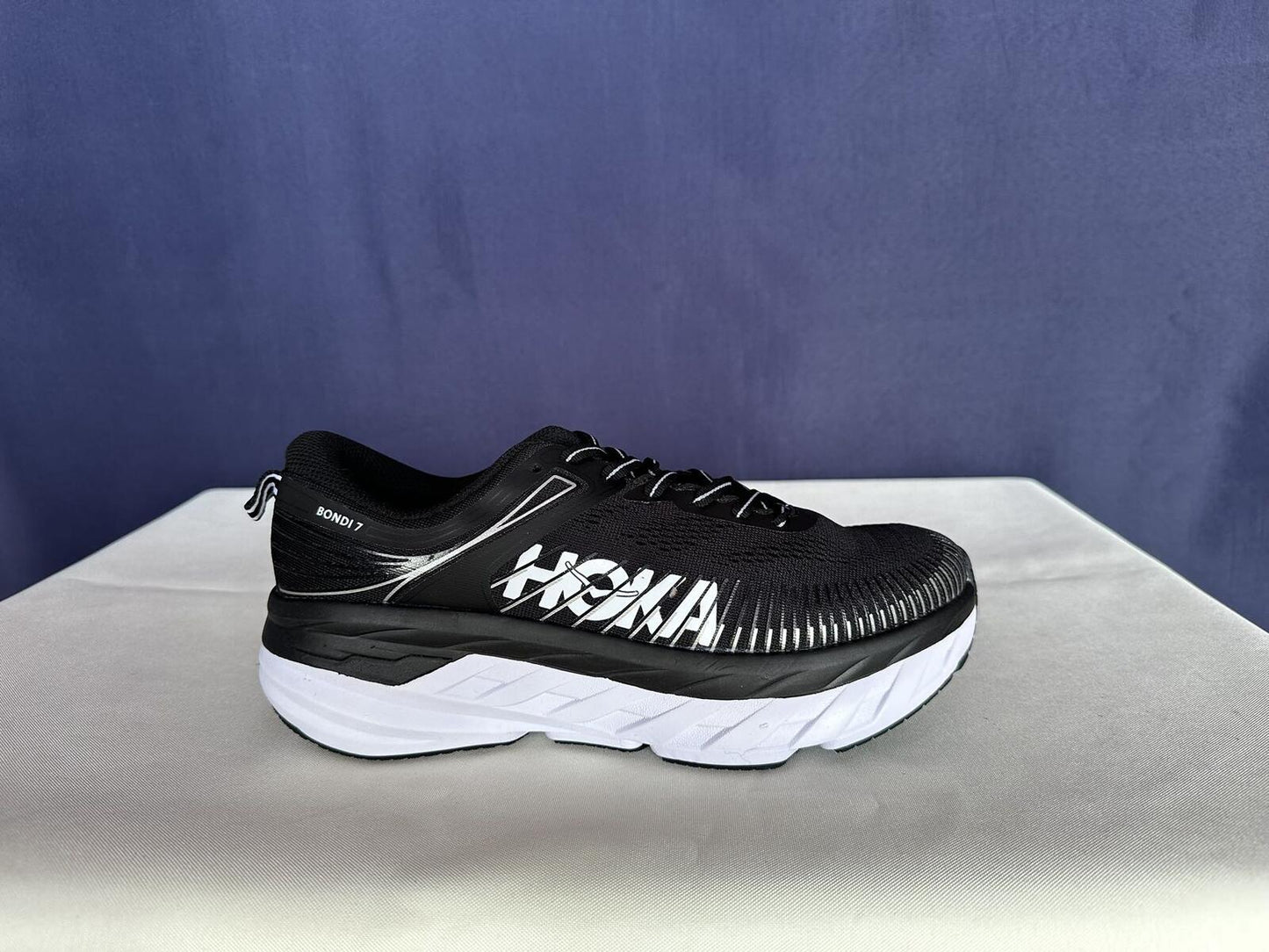 Size 8 - Hoka Women Bondi 7 Black White Running Shoes Sneaker