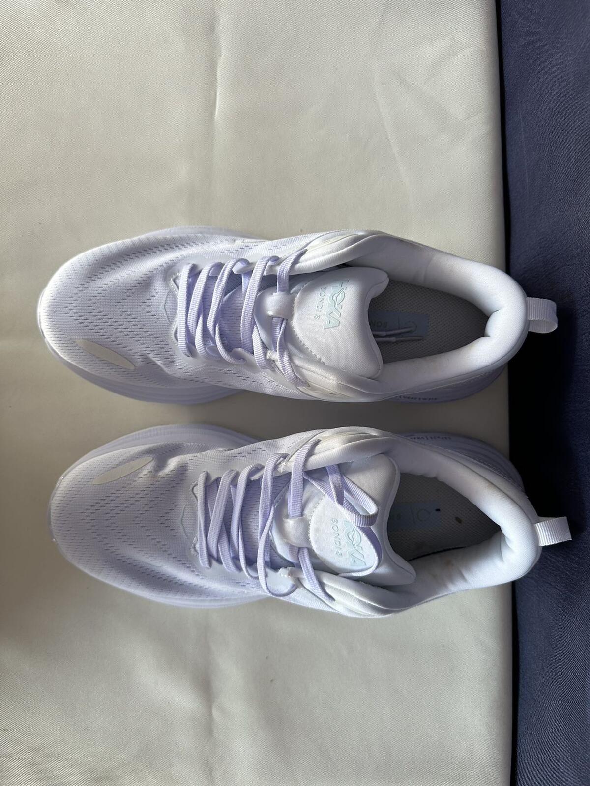 Size 10D - Hoka Men Bondi 8 White/White Mens Sneakers Shoes