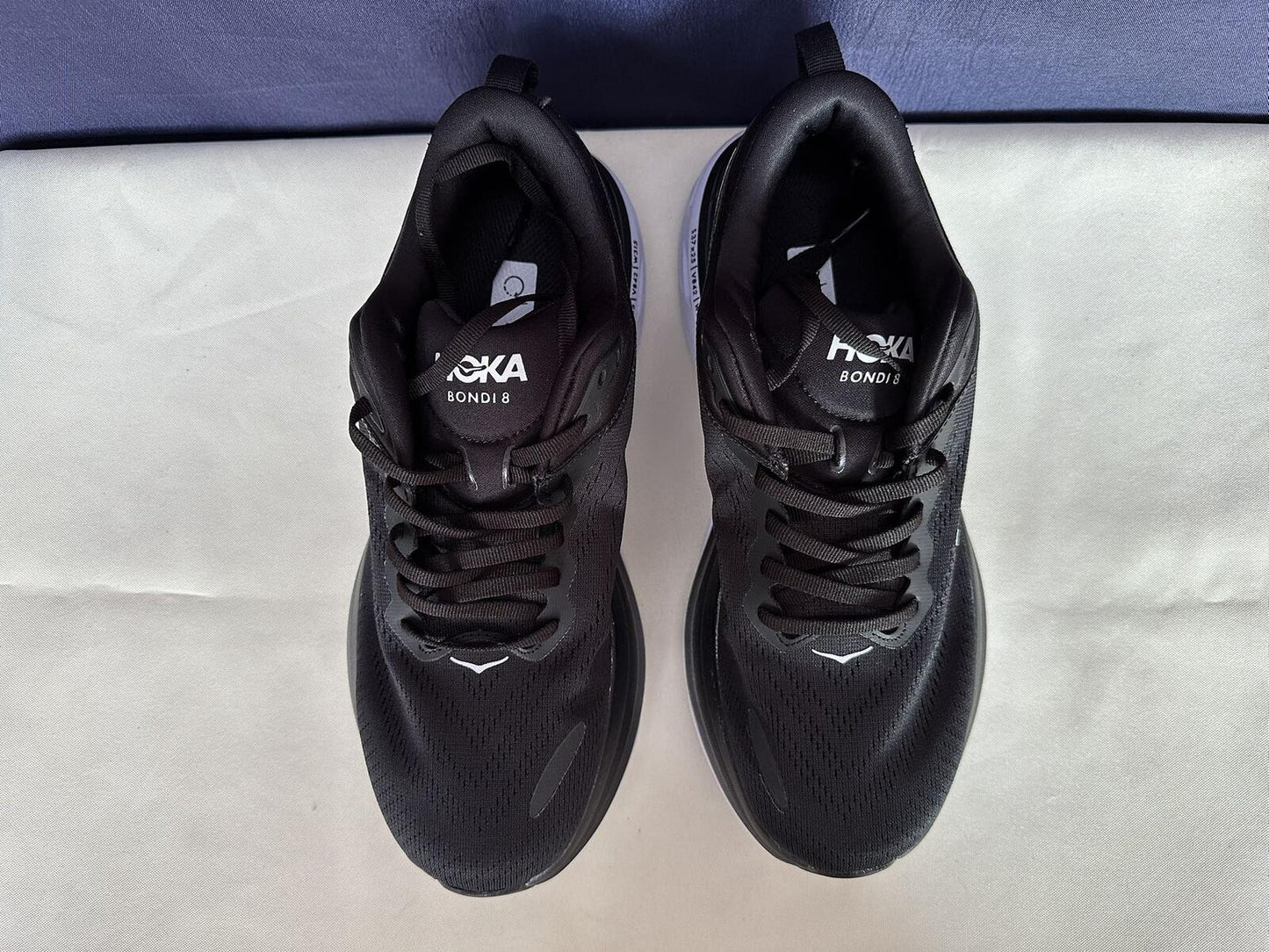 Size 9.5D - Hoka Men Bondi 8 Black/White Mens Sneakers Shoes