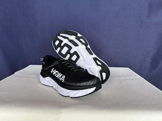 Size 8 - Hoka Women Bondi 7 Black White Running Shoes Sneaker