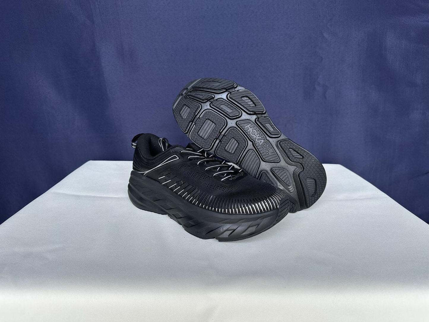 Size 9- Hoka Women Bondi 7 Black Black Running Shoes Sneakers
