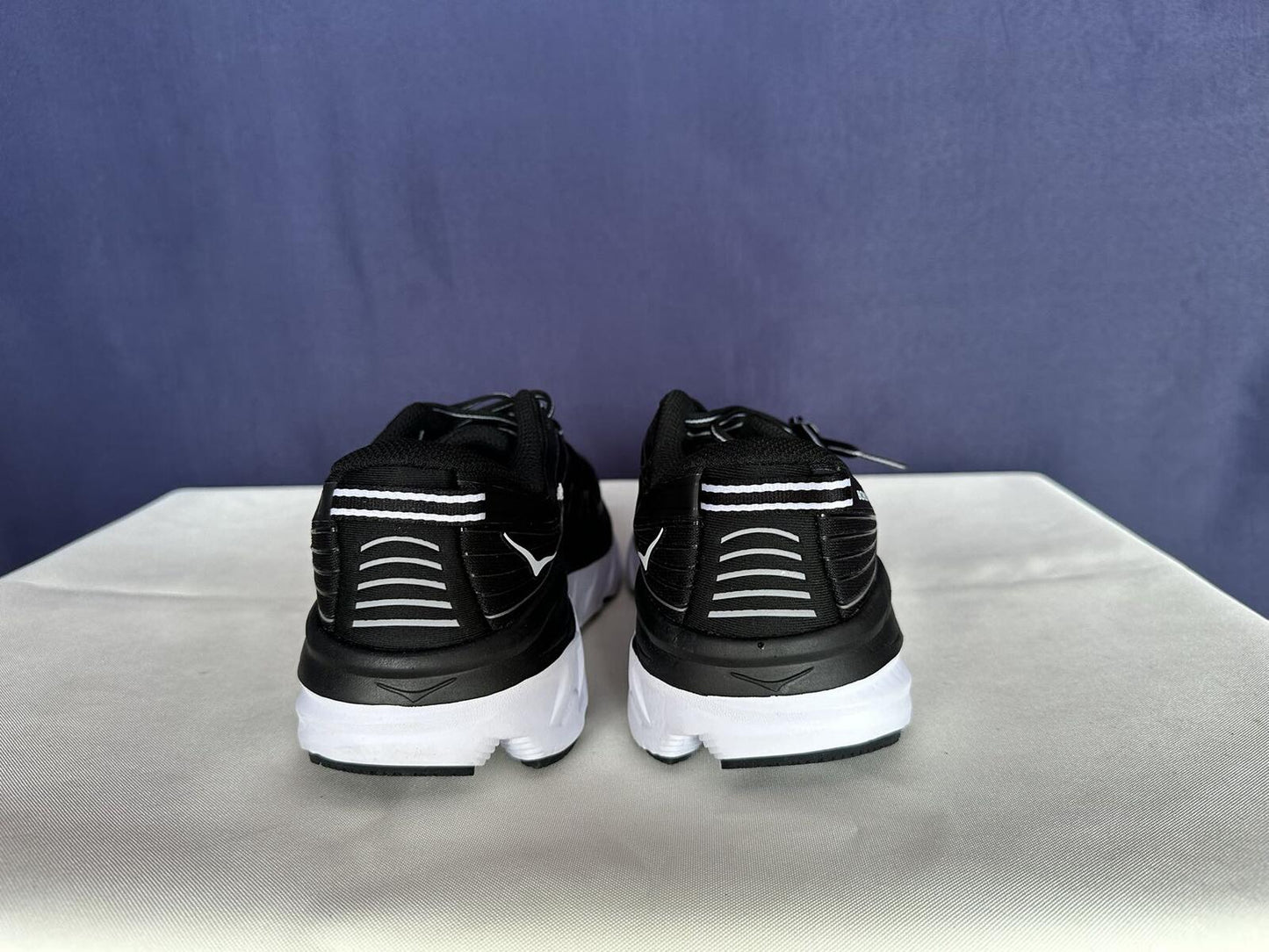 Size 8 - Hoka Women Bondi 7 Black White Running Shoes Sneaker
