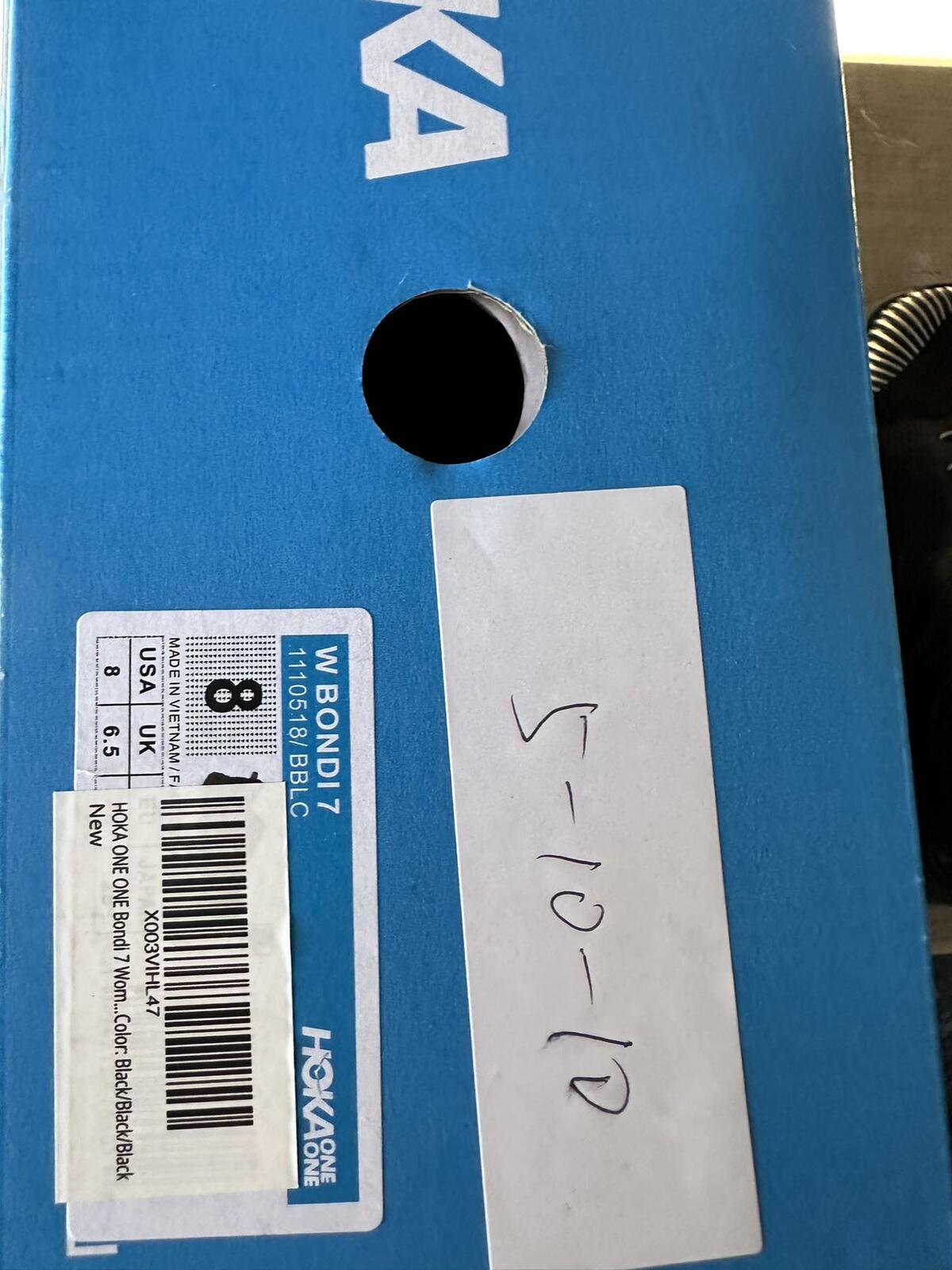 Size 8 - Hoka Women Bondi 7 Black Black Running Shoes Sneakers