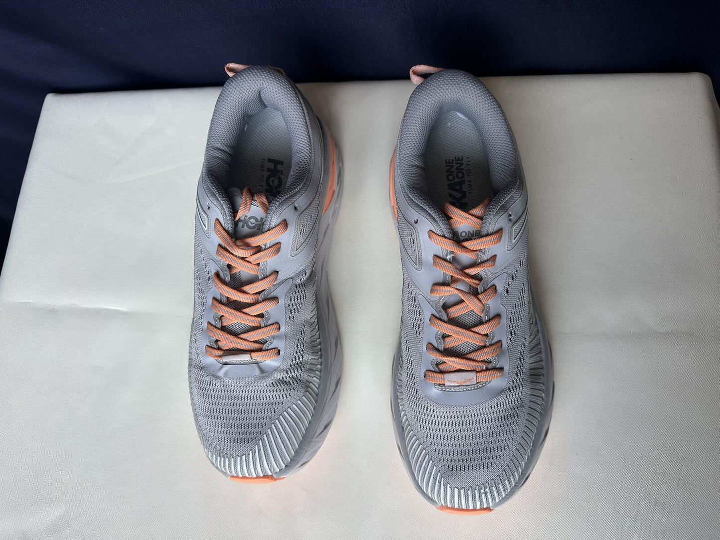 Size 10.5- Hoka Women Bondi 7 Harbor Mist Sharkskin Sneakers