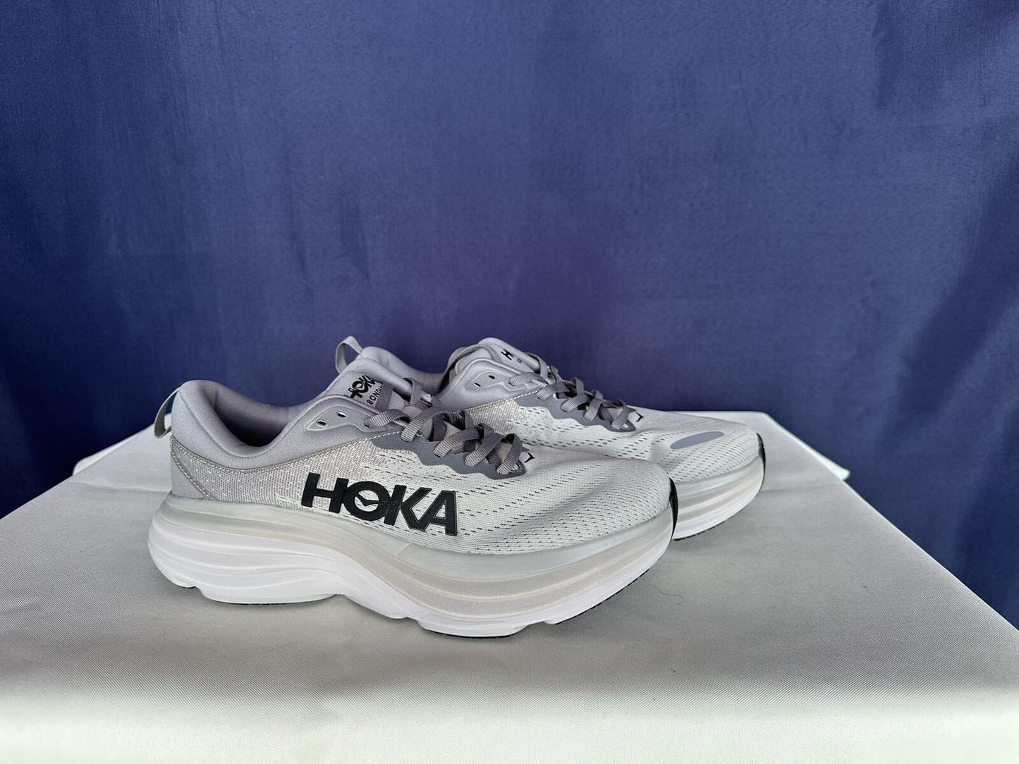 Size 10D - Hoka Men Bondi 8 Sharkskin Harbor Mist Sneakers