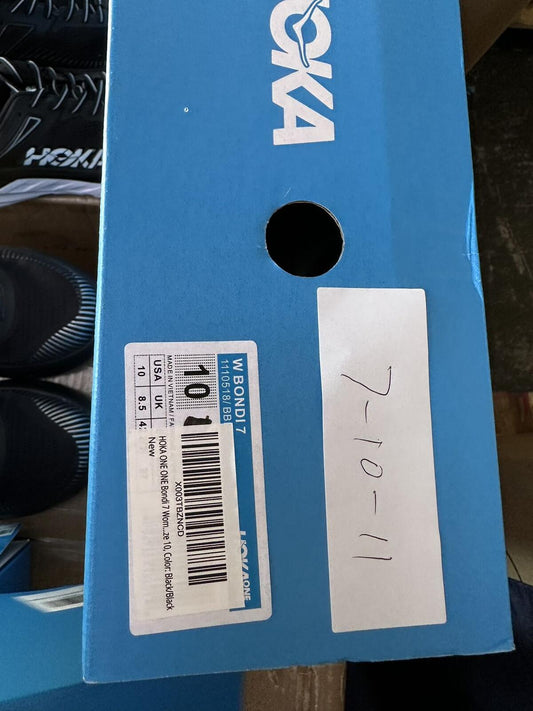Size 8.5 - Hoka Women Bondi 7 Black White Running Shoes Sneaker