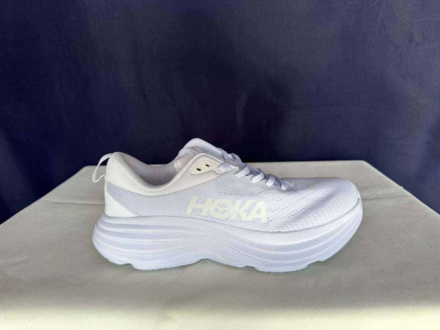 Size 10D - Hoka Men Bondi 8 White/White Mens Sneakers Shoes