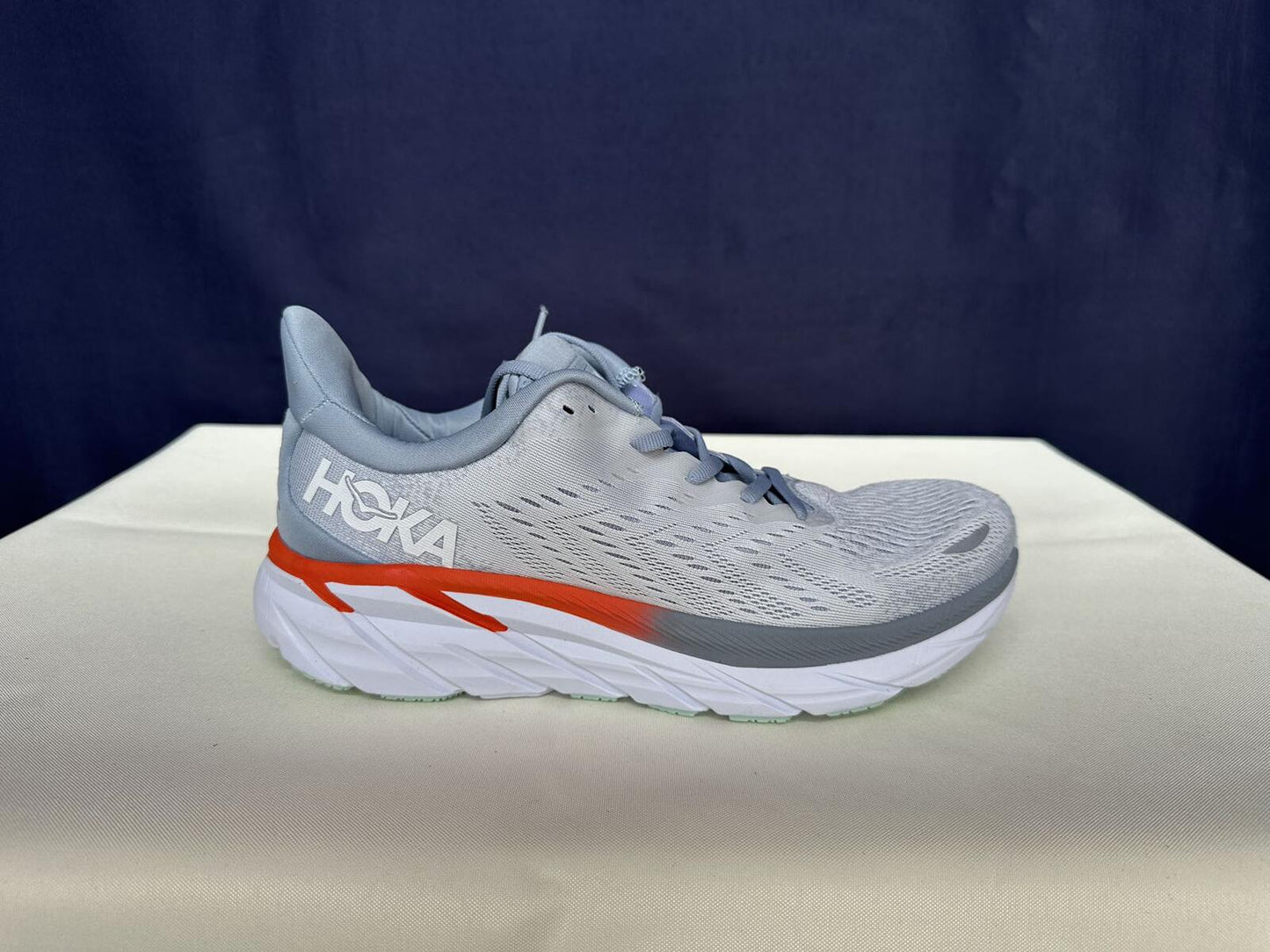 Size 10.5B- Hoka Women Clifton 8 Blue Fog/Plein Air Sneakers