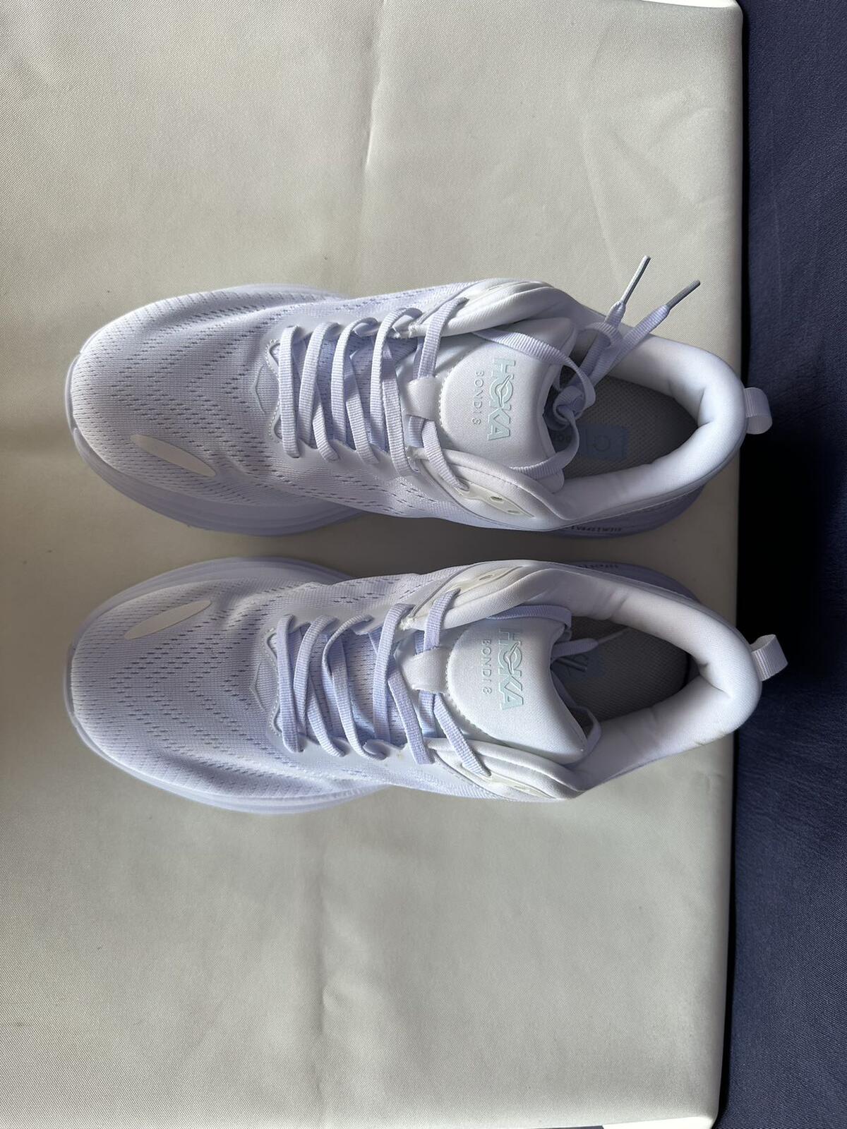 Size 10D - Hoka Men Bondi 8 White/White Mens Sneakers Shoes
