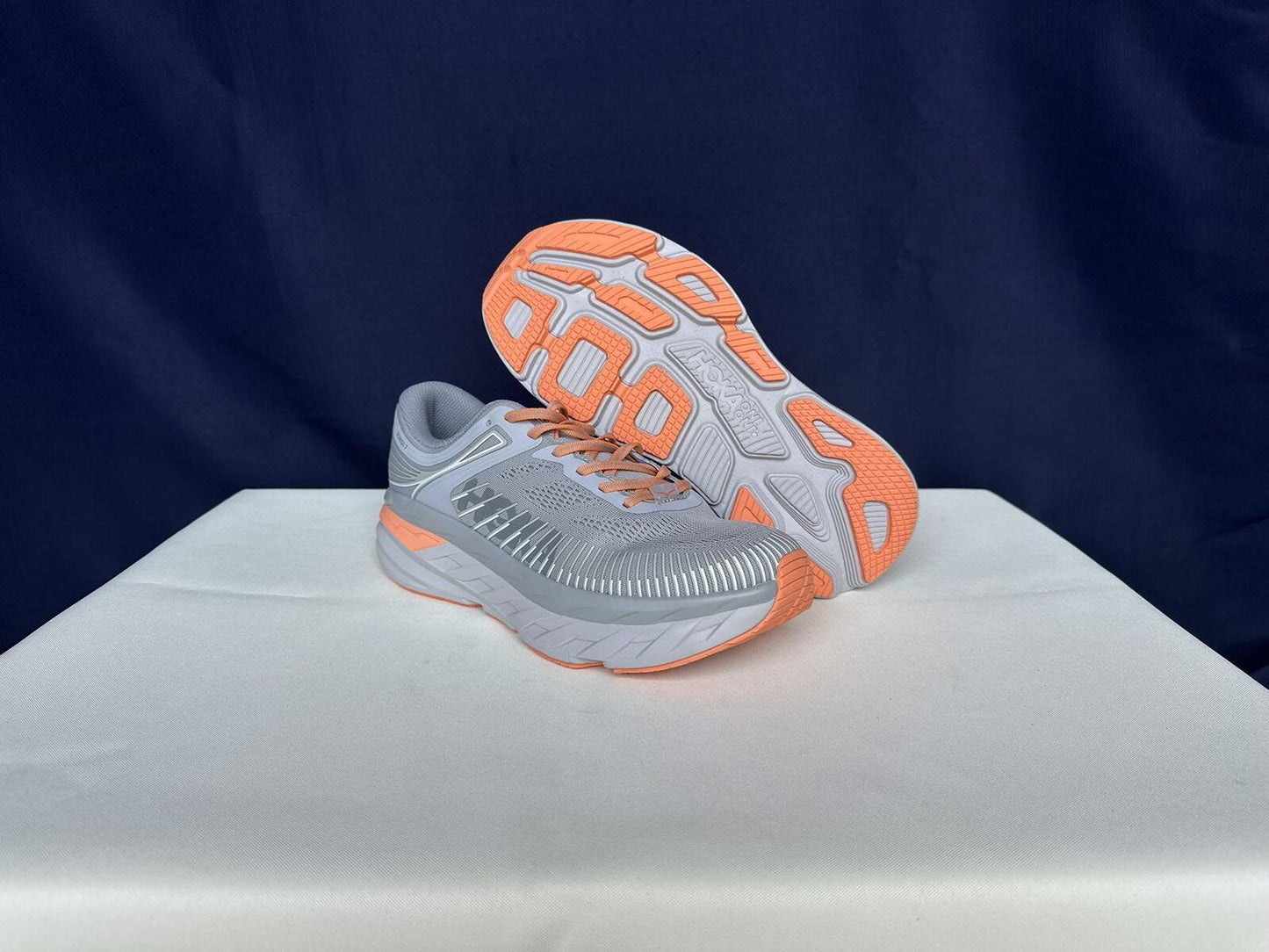 Size 10.5- Hoka Women Bondi 7 Harbor Mist Sharkskin Sneakers