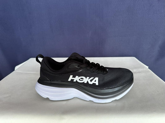 Size 10.5B - Hoka Women Bondi 8 Black/White Womens Sneakers Shoes