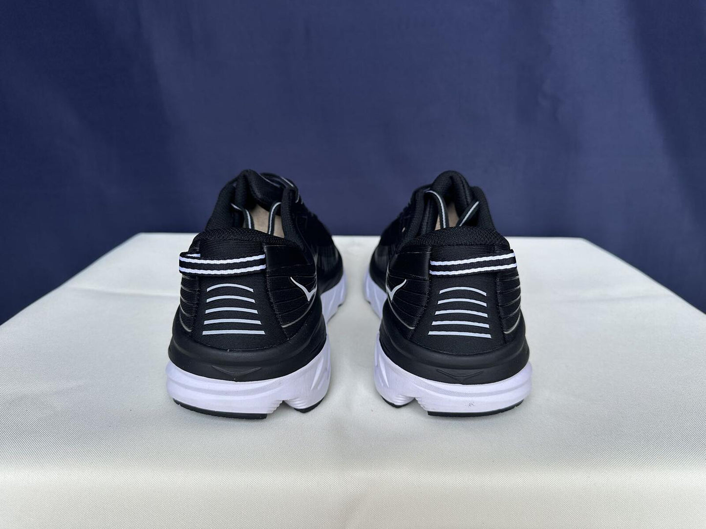 Size 11- Hoka Men Bondi 7 Black White Running Shoes Sneakers
